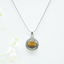 Round Tiger's Eye Pendant in 925 Silver