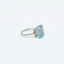Step-cut Blue Topaz Ring in 925 Silver