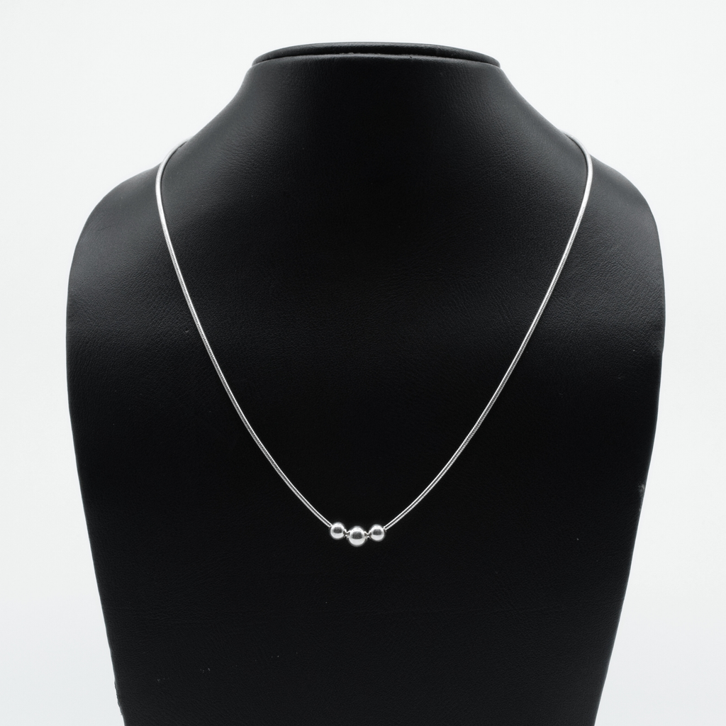 Three Bead Chain in 925 Silver