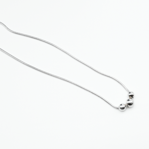 Three Bead Chain in 925 Silver