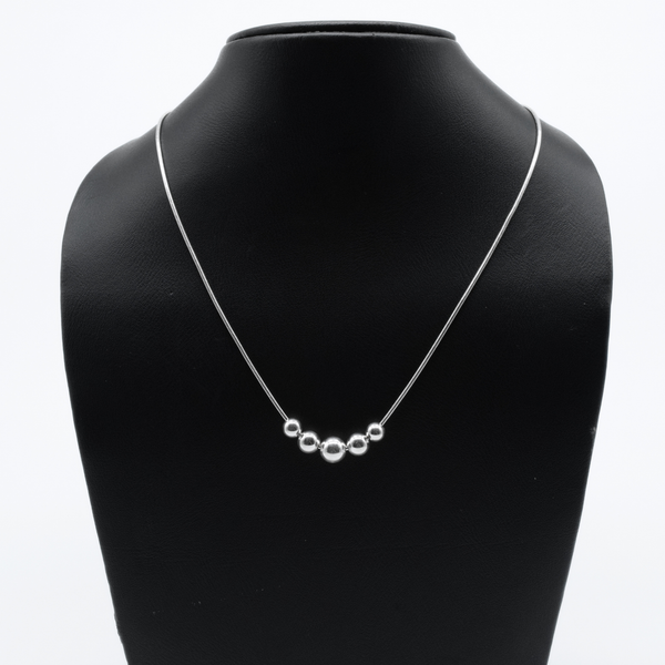 Five Bead Chain in 925 Silver