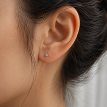 Petite Diamond Earrings in 14K White Gold