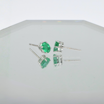 Emerald Earrings in 18K White Gold