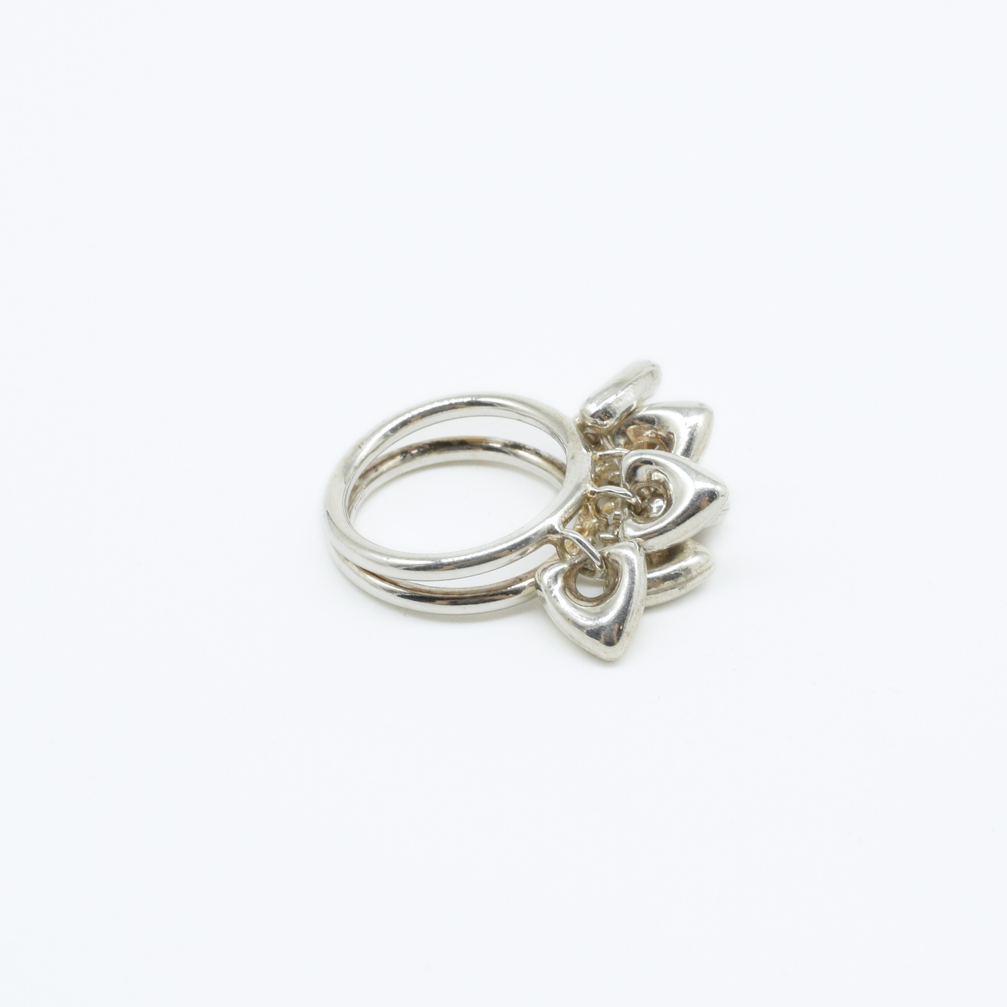 Heart Jhilmil Ring in 925 Silver