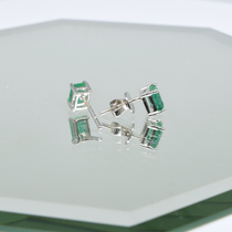 Emerald Earrings in 18K White Gold