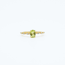 Dainty Peridot & Zircon Gold Plated Ring in 925 Silver