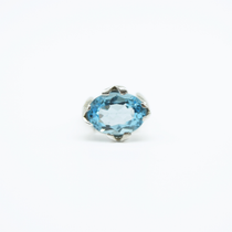 Stunning Blue Topaz Cocktail Ring in 925 Silver
