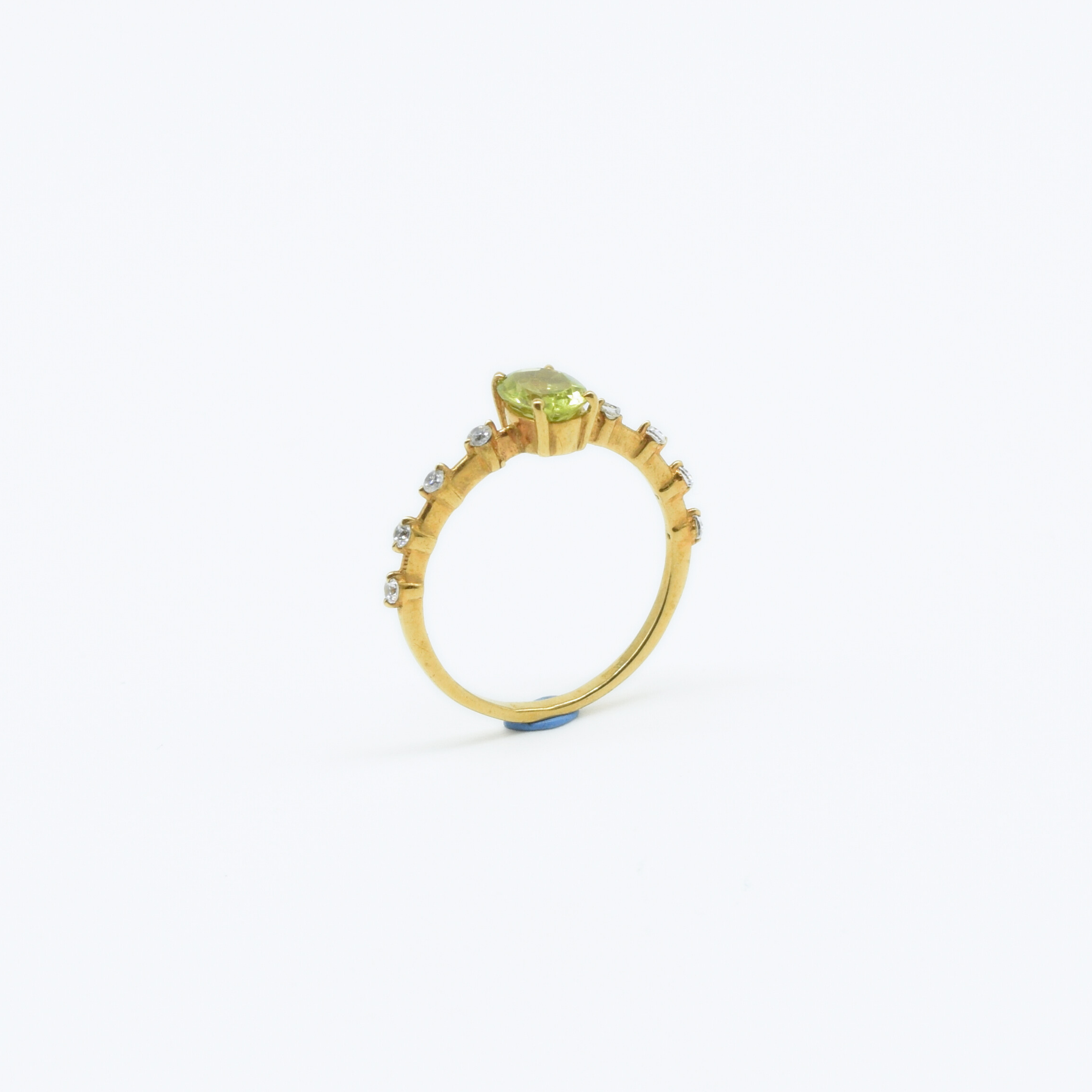 Dainty Peridot & Zircon Gold Plated Ring in 925 Silver