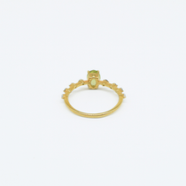 Dainty Peridot & Zircon Gold Plated Ring in 925 Silver