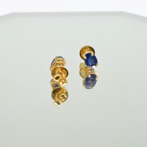 Blue Sapphire Earrings in 18K Yellow Gold