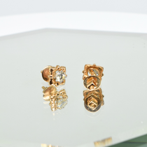 Classic Diamond Earrings in 18K Yellow Gold