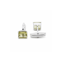 Classic Baguette Lemon Topaz Cufflinks in 925 Silver