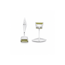 Classic Baguette Lemon Topaz Cufflinks in 925 Silver