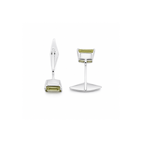 Classic Baguette Lemon Topaz Cufflinks in 925 Silver