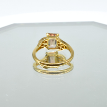 Champagne Tourmaline & Diamond Ring in 14K Yellow Gold