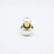 Statement Oval Cabochon Citrine Ring in 925 Silver
