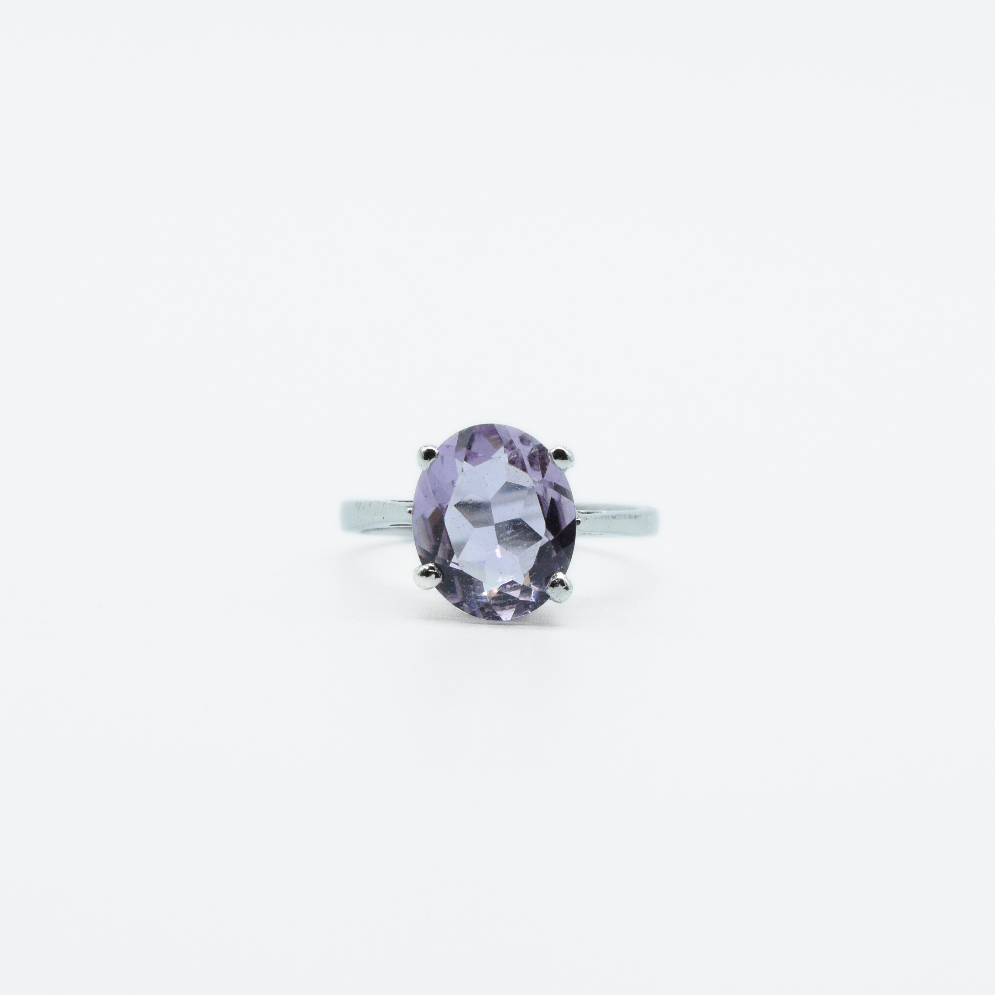 Oval Faceted Ring in 925 Silver Main image