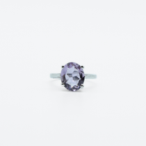 Oval Faceted Ring in 925 Silver