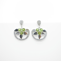 Floral Peridot Earrings in 925 Silver