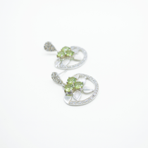 Floral Peridot Earrings in 925 Silver