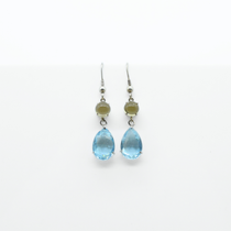 Lemon & Blue Topaz Drop Earrings in 925 Silver