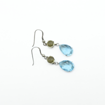 Lemon & Blue Topaz Drop Earrings in 925 Silver