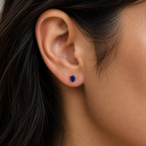 Blue Sapphire Earrings in 18K Yellow Gold