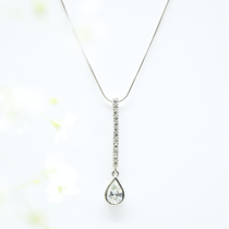 Elegant Zircon Drop Pendant in 925 Silver
