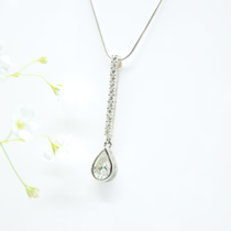 Elegant Zircon Drop Pendant in 925 Silver