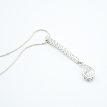 Elegant Zircon Drop Pendant in 925 Silver