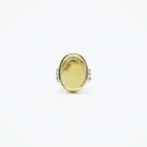 Statement Oval Cabochon Citrine Ring in 925 Silver