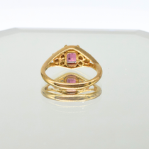 Pink Tourmaline & Diamond Ring in 14K Yellow Gold