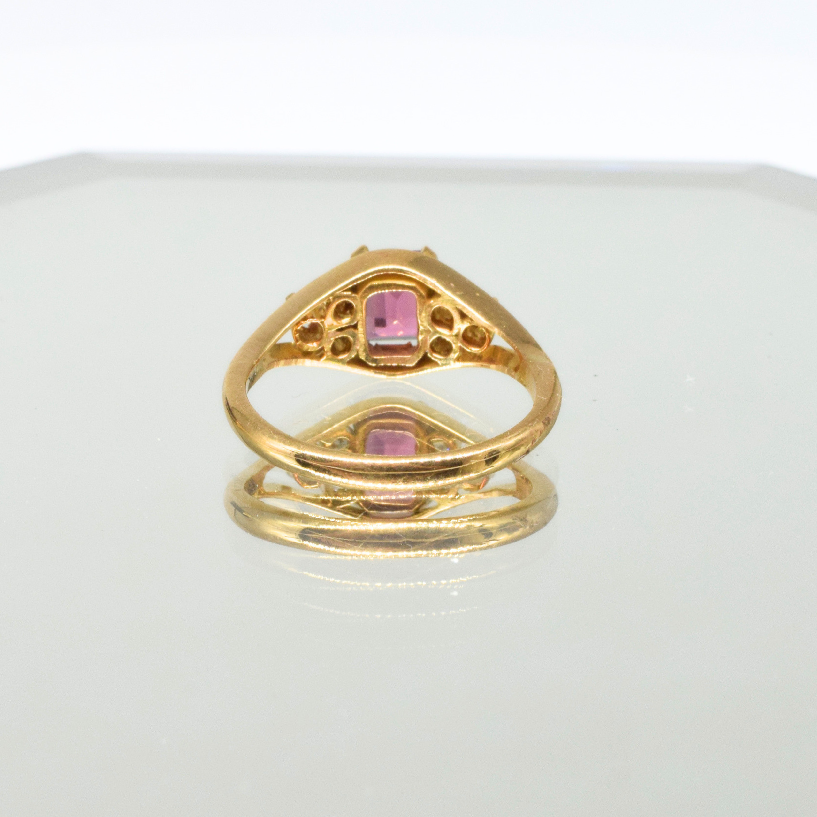 Pink Tourmaline & Diamond Ring in 14K Yellow Gold