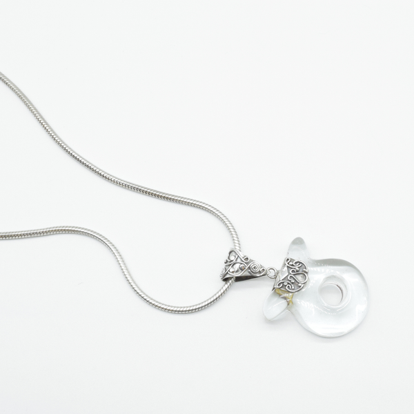 Crystal Quartz Pendant with Filigree Work in 925 Silver
