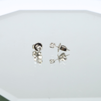 Petite Diamond Earrings in 14K White Gold