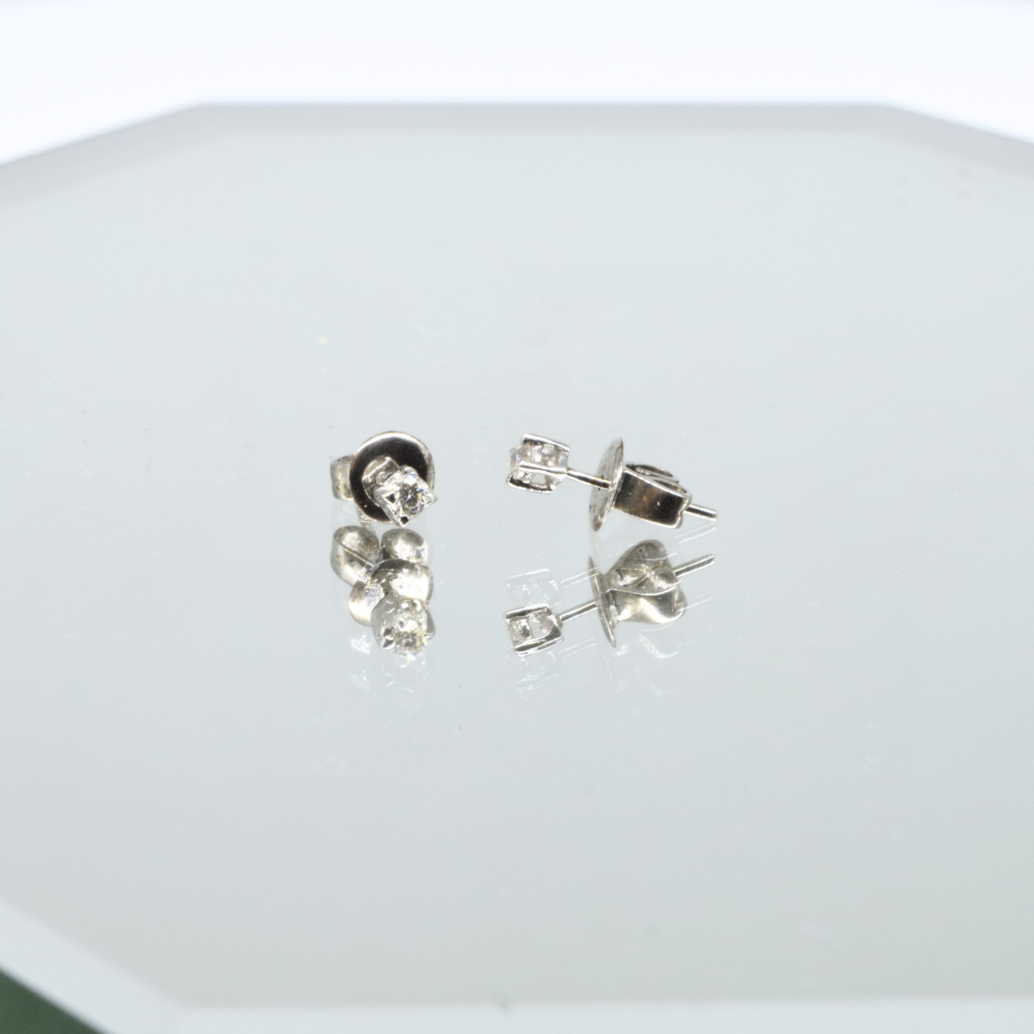 Petite Diamond Earrings in 14K White Gold
