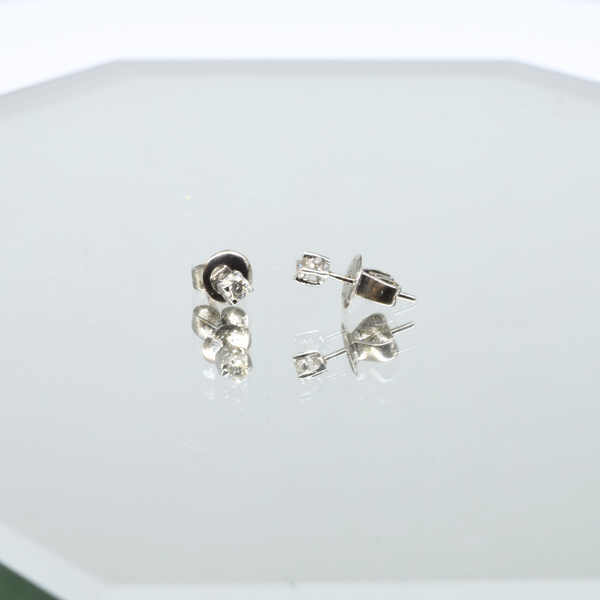 Petite Diamond Earrings in 14K White Gold