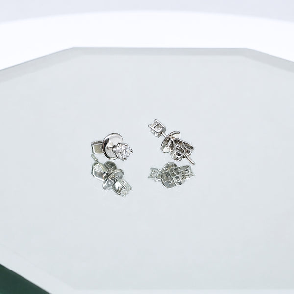 Petite Diamond Earrings in 14K White Gold