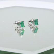 Emerald Earrings in 18K White Gold