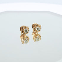 Classic Diamond Earrings in 18K Yellow Gold