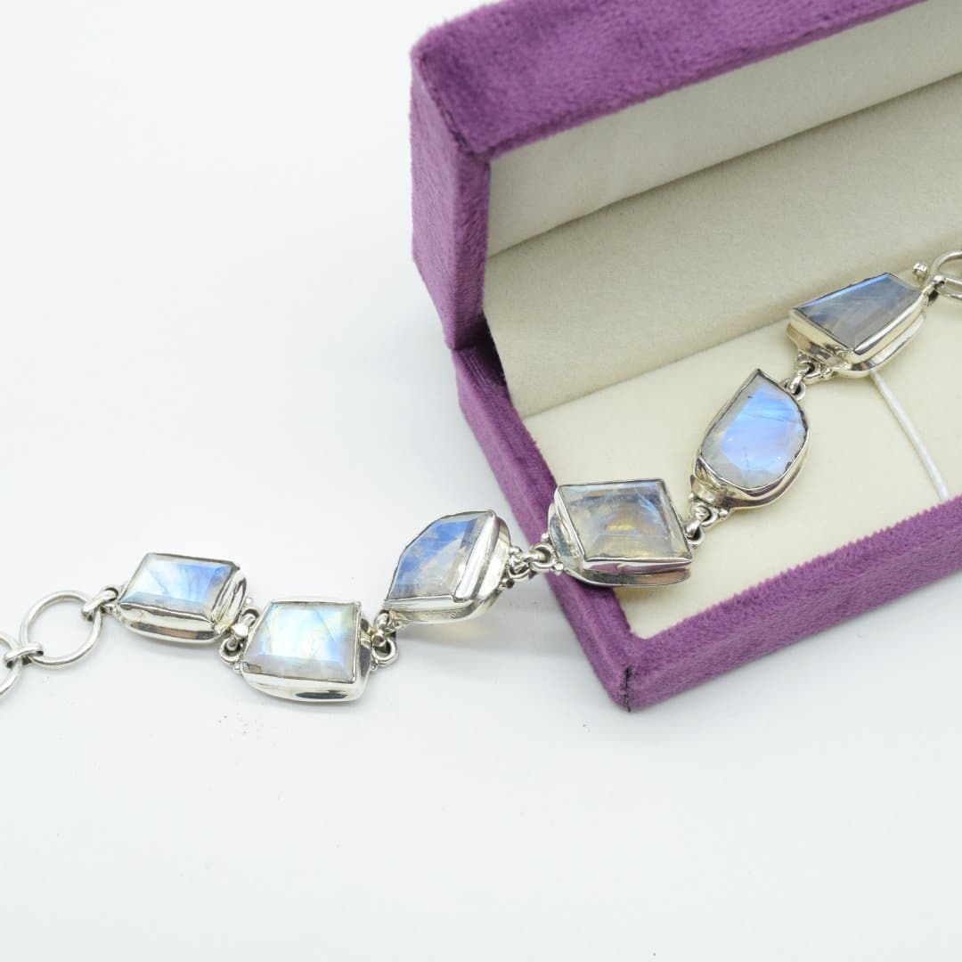 Abstract Moonstone Bracelet in 925 Silver - IAC Galleria