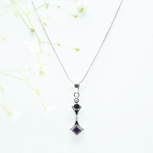 Amethyst Pendant in 925 Silver- Without Chain - IAC Galleria