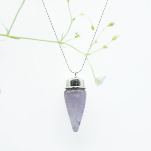 Amethyst Wand Pendant in 925 Silver- Without Chain - IAC Galleria