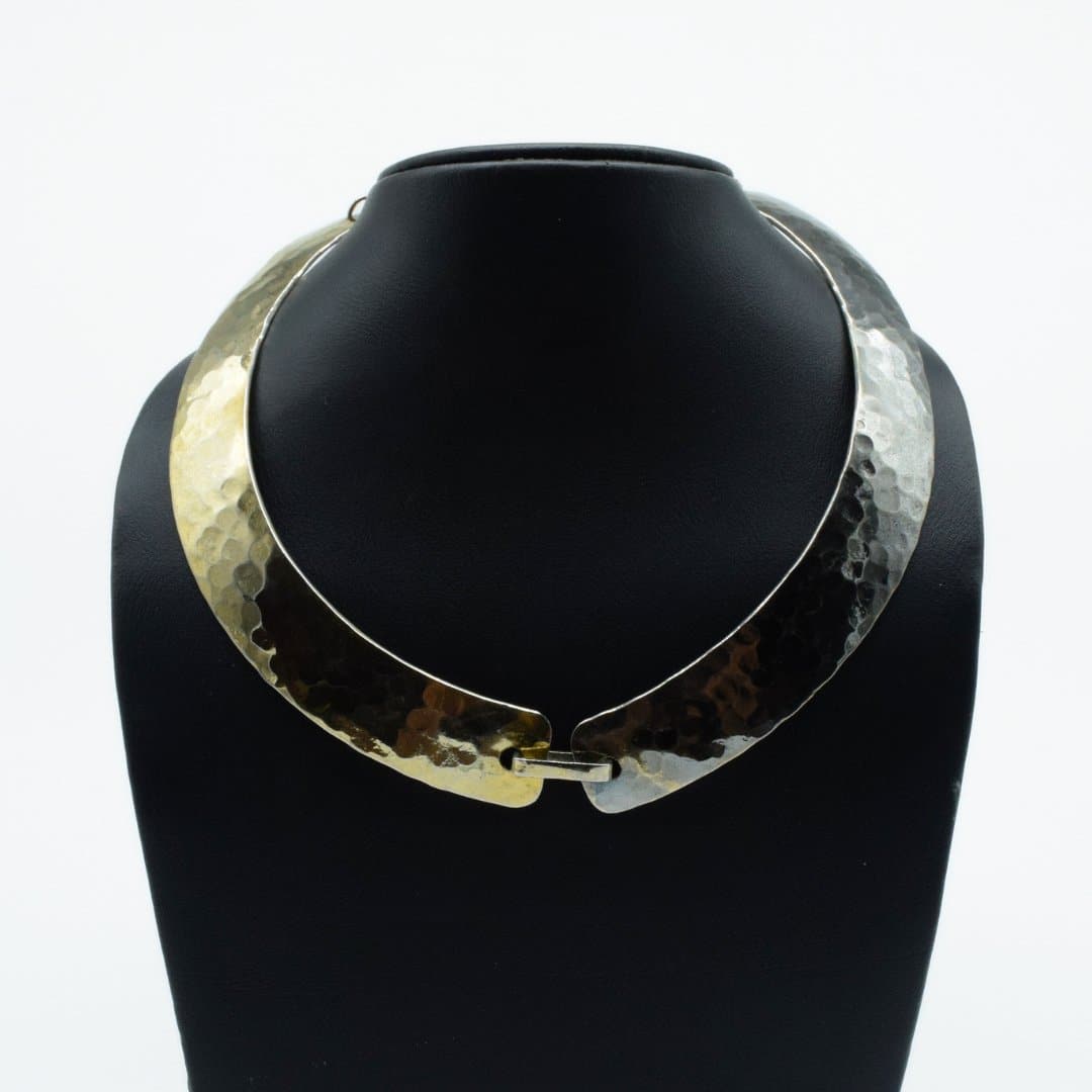 Black & Gold Plated Hasli Necklace in 925 Silver - IAC Galleria