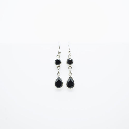 Black Onyx Dangler Earrings in 925 Silver - IAC Galleria