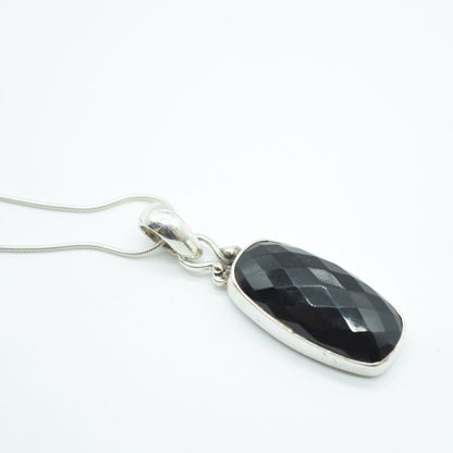 Black Onyx Pendant in 925 Silver- Without Chain - IAC Galleria