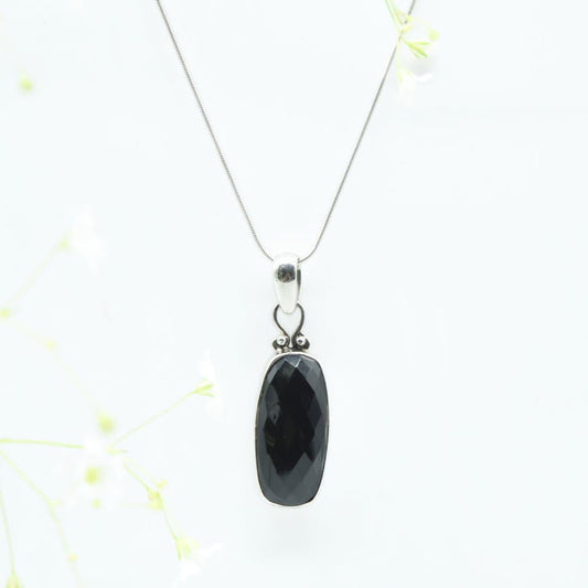Black Onyx Pendant in 925 Silver- Without Chain - IAC Galleria