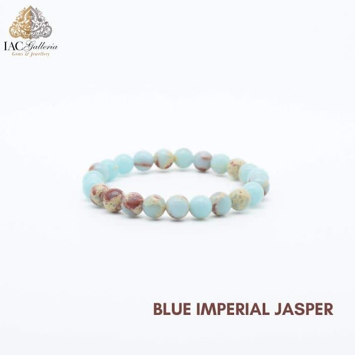 Blue Imperial Jasper Natural Crystal Bracelet - IAC Galleria