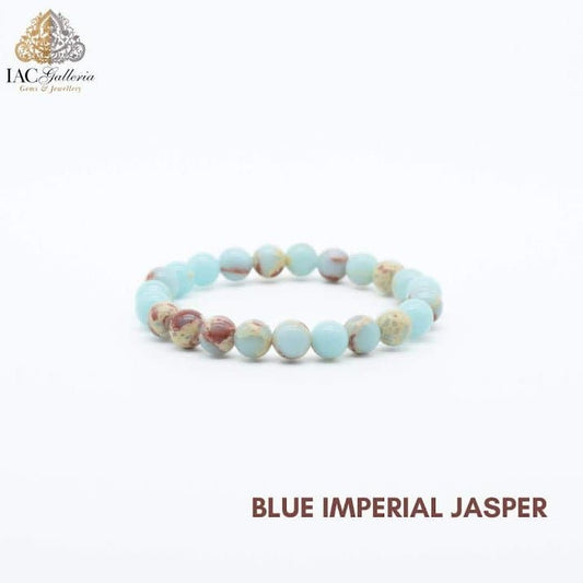 Blue Imperial Jasper Natural Crystal Bracelet - IAC Galleria
