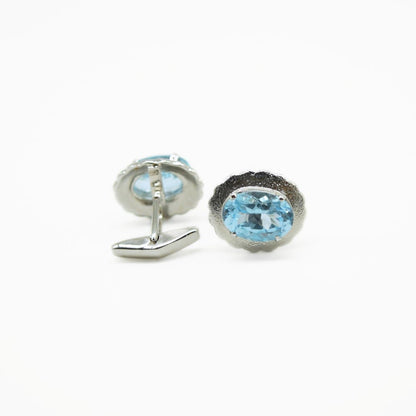 Blue Topaz Cufflinks & Ring Set - IAC Galleria